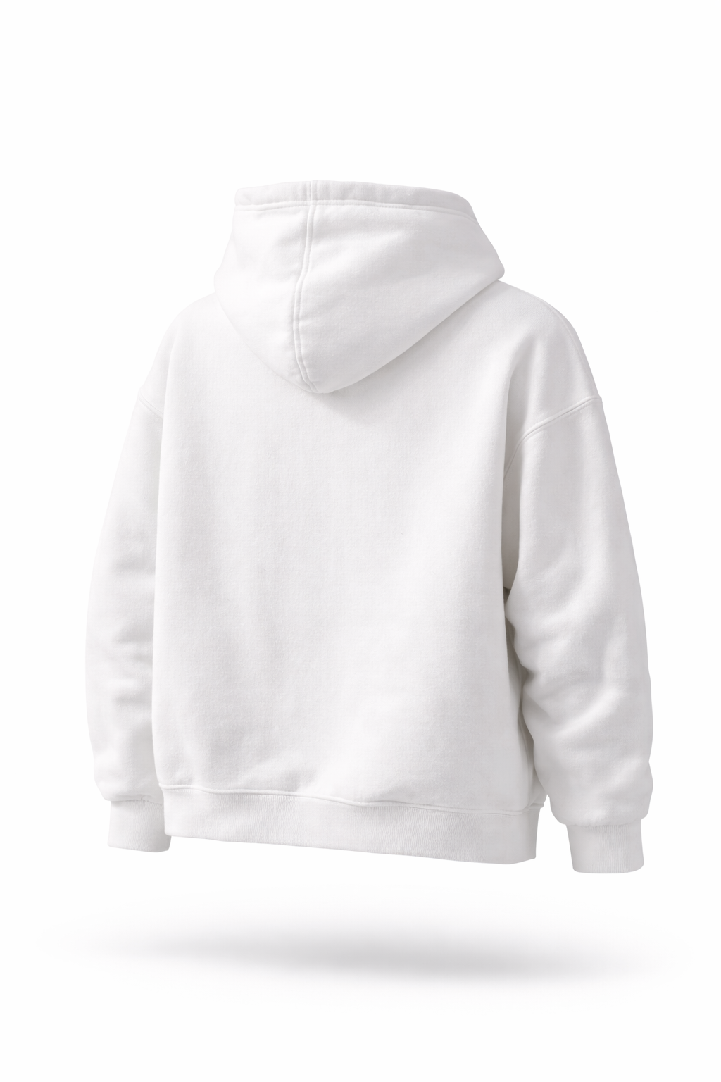 Beyaz-Kapşonlu Sweatshirt